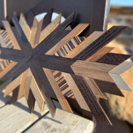 Peace Scripture Mosaic Wall Art – Starburst Design