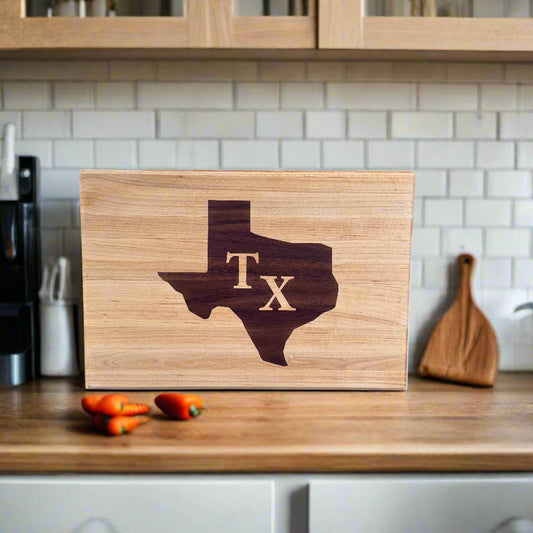 Texas Inlay Cutting Board – Maple & Walnut (8x11)