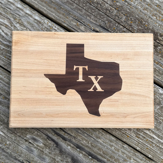 Texas Inlay Cutting Board – Maple & Walnut (8x11)