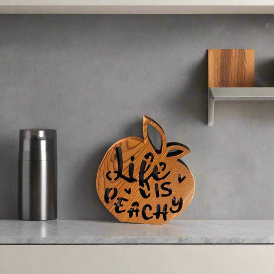 Peachy Wooden Trivets – Playful & Functional Décor