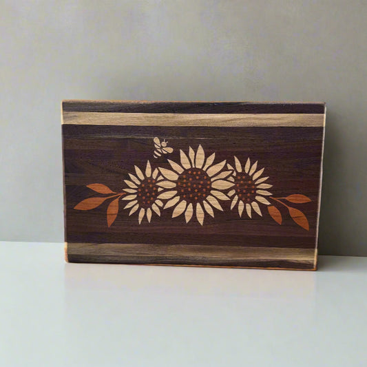 Sunflower & Bee Inlay Cutting Board