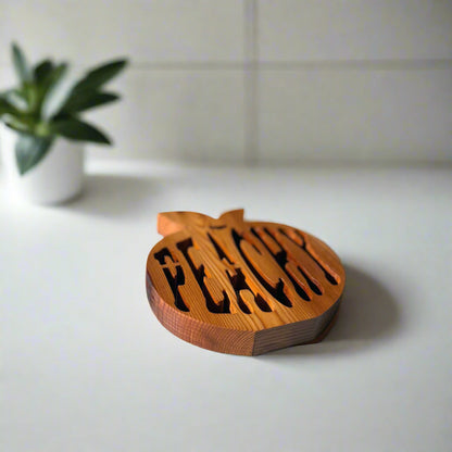 Peachy Wooden Trivets – Playful & Functional Décor